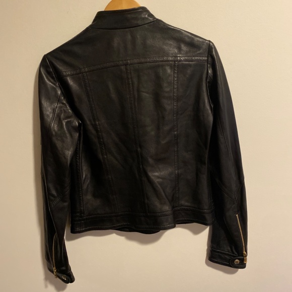 NWOT Authentic Dolce and Gabbana leather biker jacket with leopard lining - Picture 2 of 7